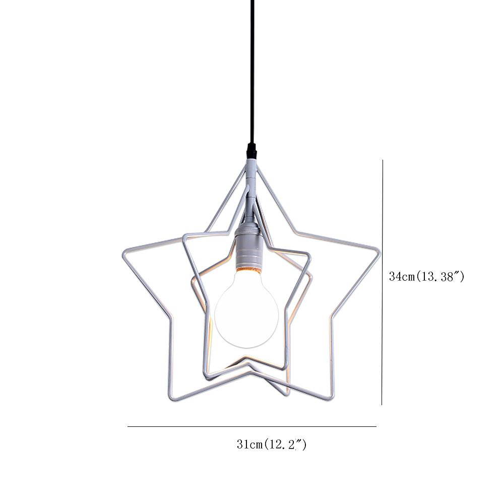 12'' Incandescent LED 1-Light Creative Pendant Light Modern Metal Wood Bamboo Geometrical Island Lights