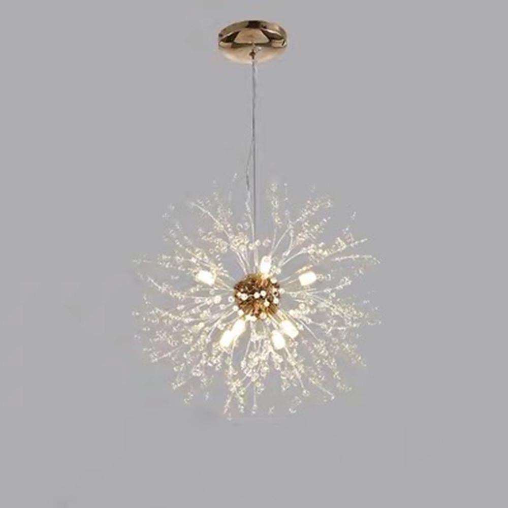 16'' LED 8-Light Chandelier Modern Metal Crystal Globe Design-dazuma