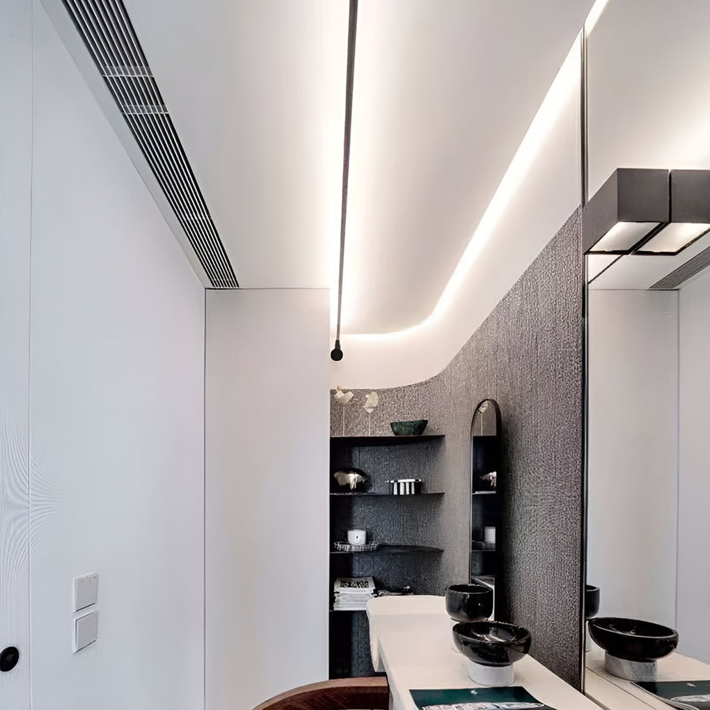 Rotatable Skyline Linear LED Lights Slim Steel Line Ceiling Light - Dazuma