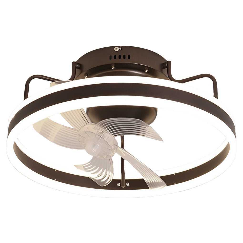 Round 360° Rotating Dimmable LED Silent Ceiling Fan Light with Remote Control