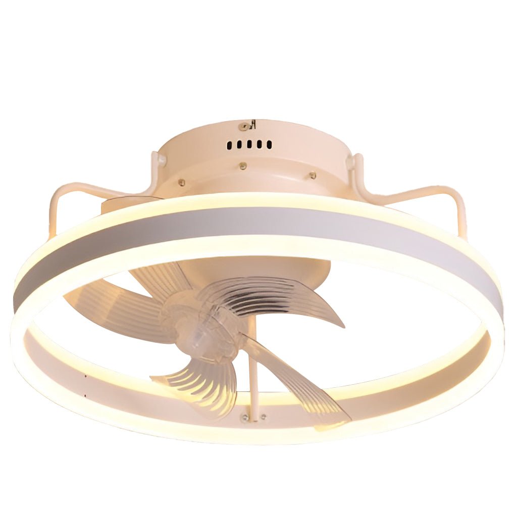 Round 360° Rotating Dimmable LED Silent Ceiling Fan Light with Remote Control - Dazuma