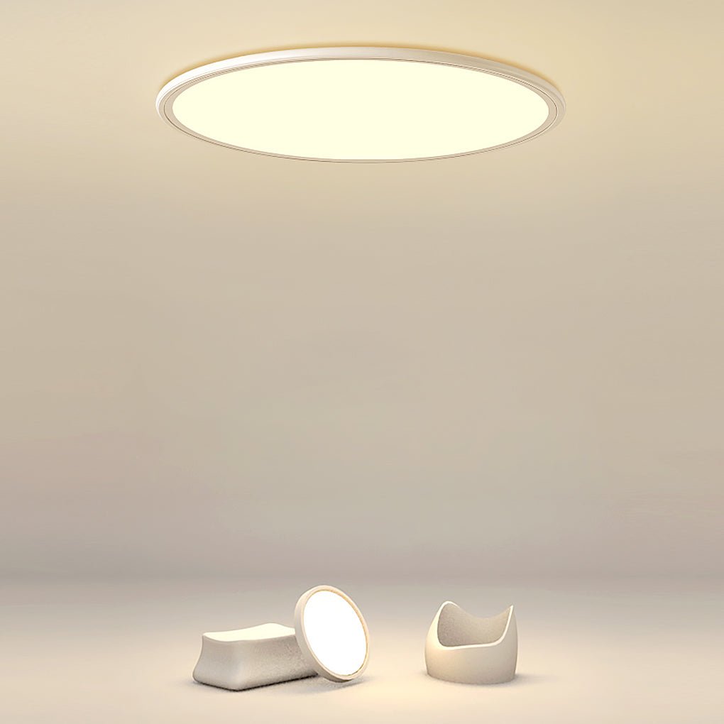 Round LED ceiling light with evenly diffused illumination