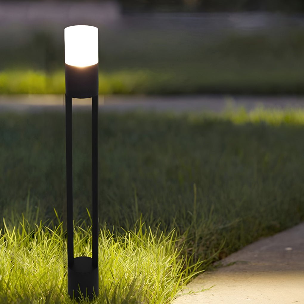 Round Minimalist Outdoor Post Lights Waterproof LED Pole Light Outdoor Lights - Dazuma