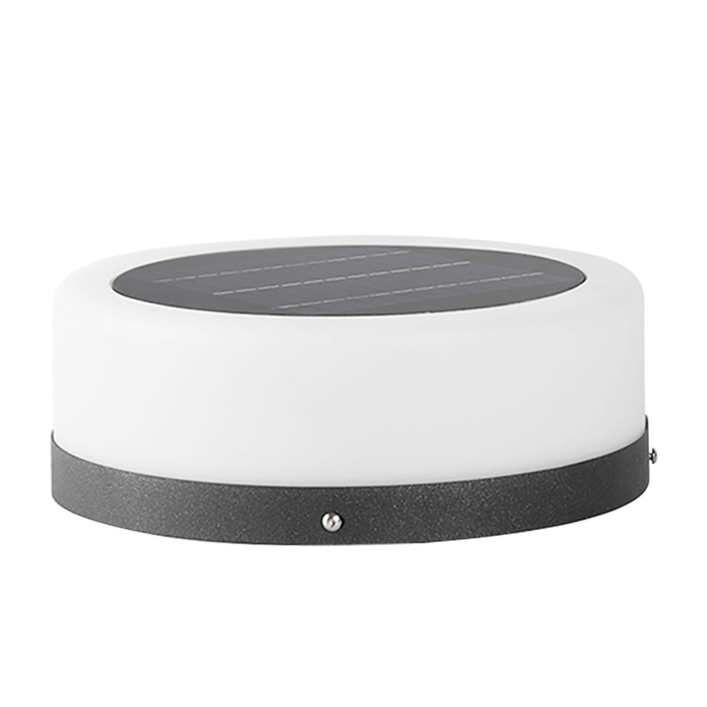 Round pillar lights dimensions, front view with size specifications.