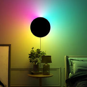 Round Remote Control RGB LED Black Modern Sconces Wall Lamp Wall Light