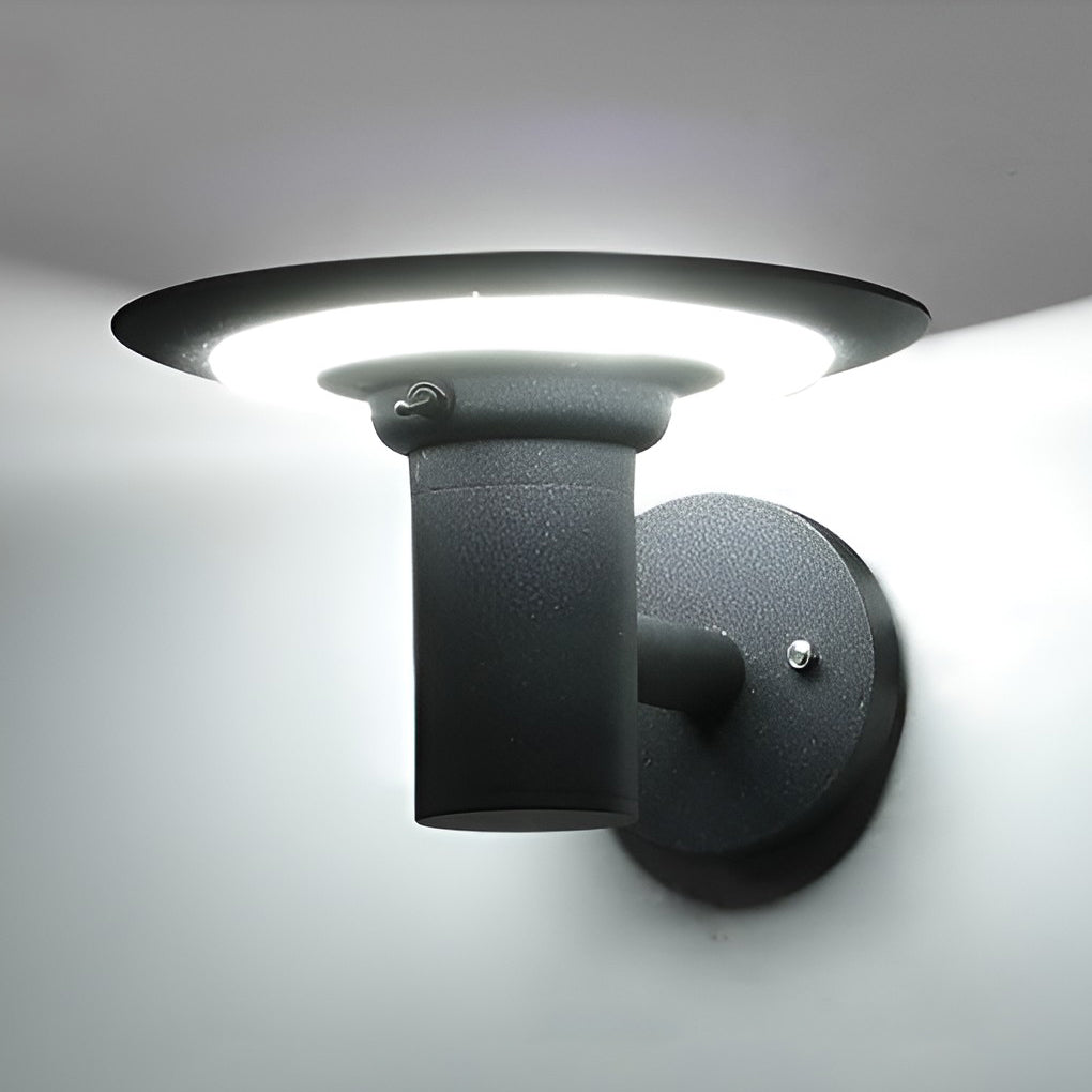 Round UFO - shaped LED Waterproof Solar Modern Outdoor Sconces Wall Lamp