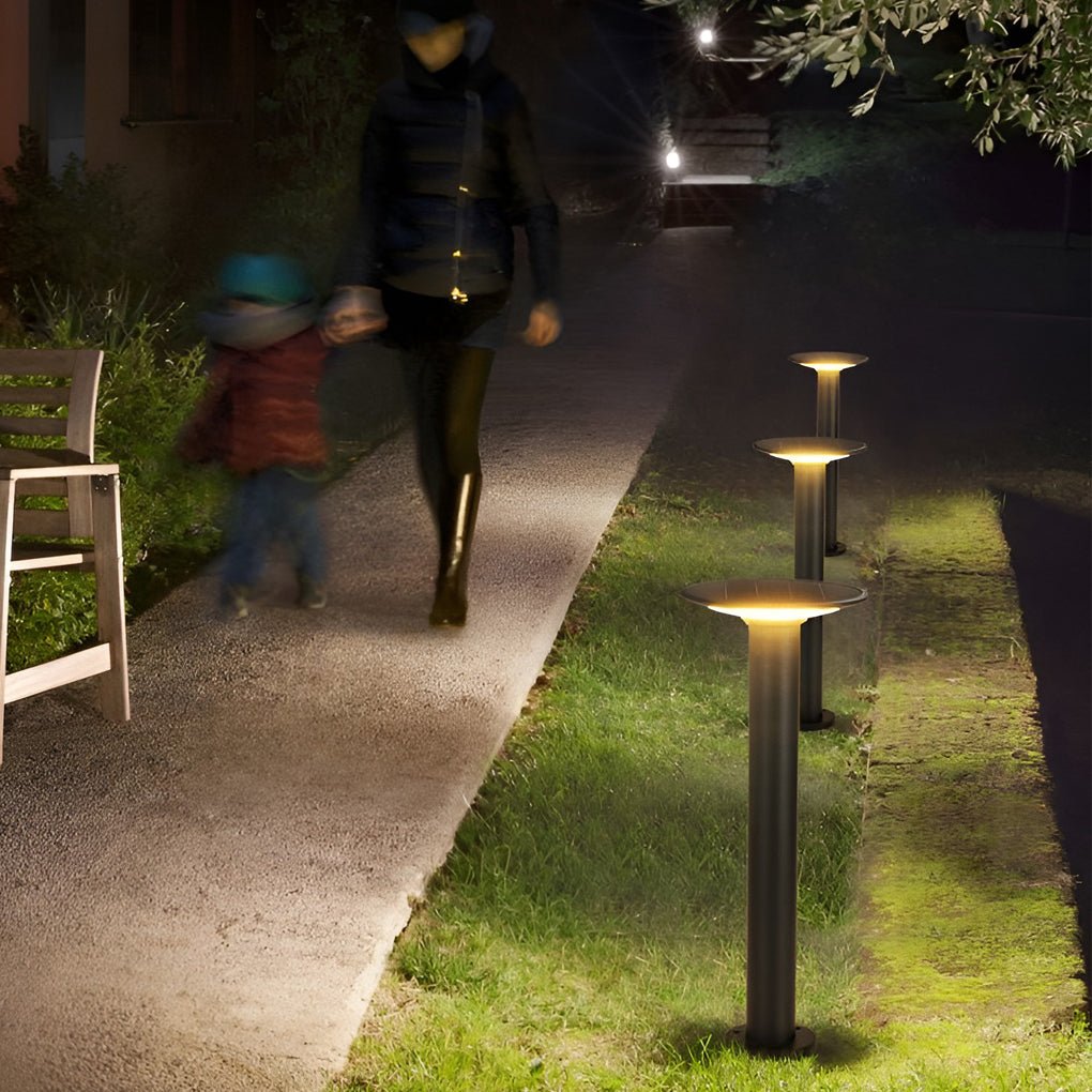 Round UFO Shaped LED Waterproof Solar Path Lights Outdoor Post Lights - Dazuma