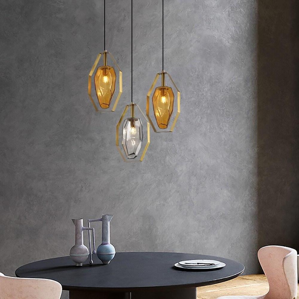7'' LED 1-Light Single Design Pendant Light Nordic Style LED Metal Glass Island Lights-dazuma