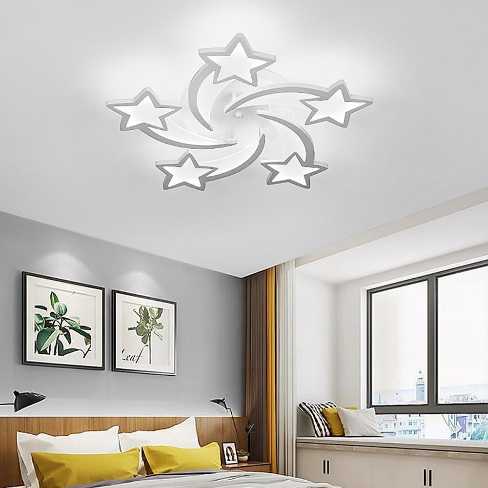Celestial Shooting Stars Flush Mount Ceiling Light - LED, Dimmable, White, 5 to 15 Star Lights