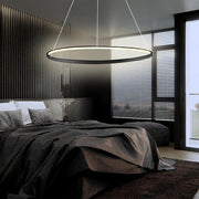 Round Geometric 30 - Watt Single Ring Integrated LED Modern Bedroom Pendant