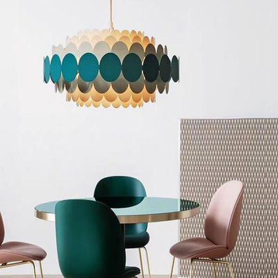 Circles Frills Blue Pendant Light Metal Stylish Ceiling Light