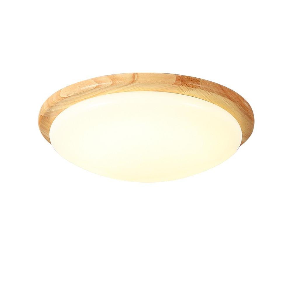 14'' LED Dimmable Wood Flush Mount Light Nordic LED Bedroom Ceiling Lights