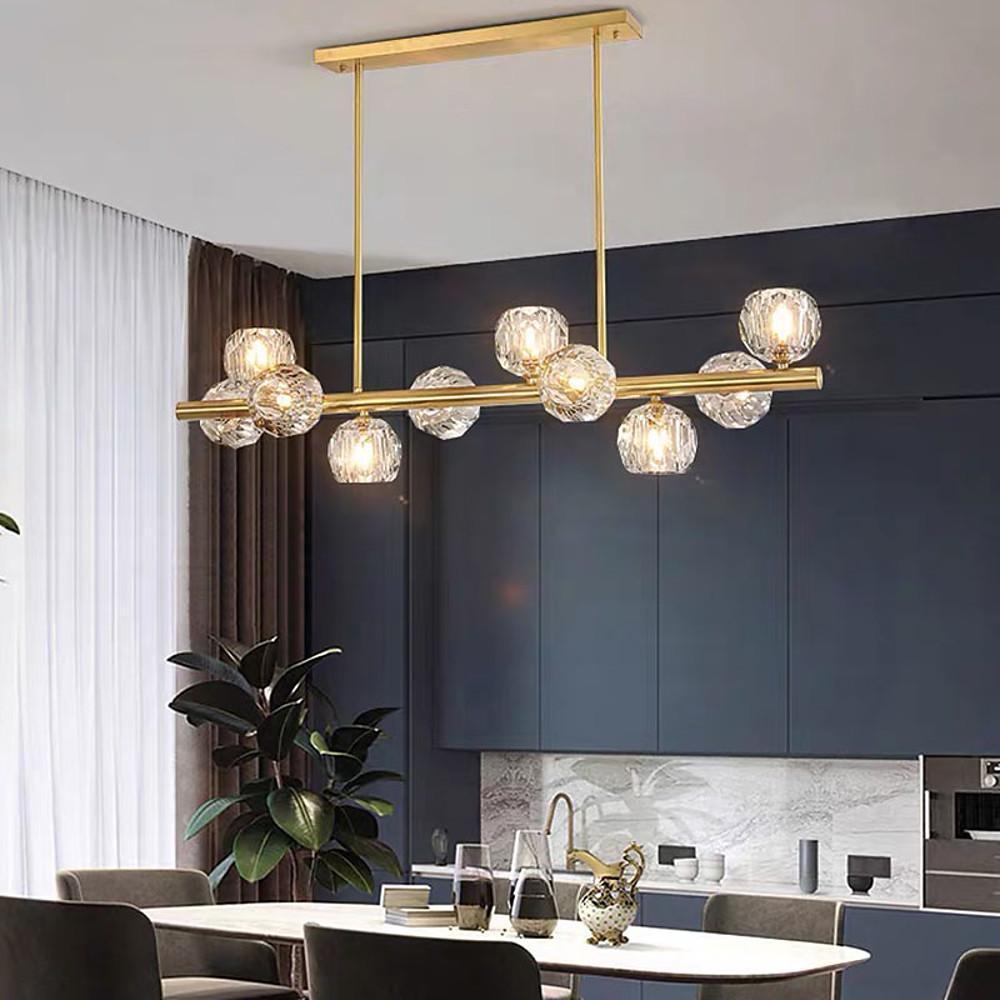 Metal Crystal Flush Mount Ceiling Light Globe Cluster LED Light