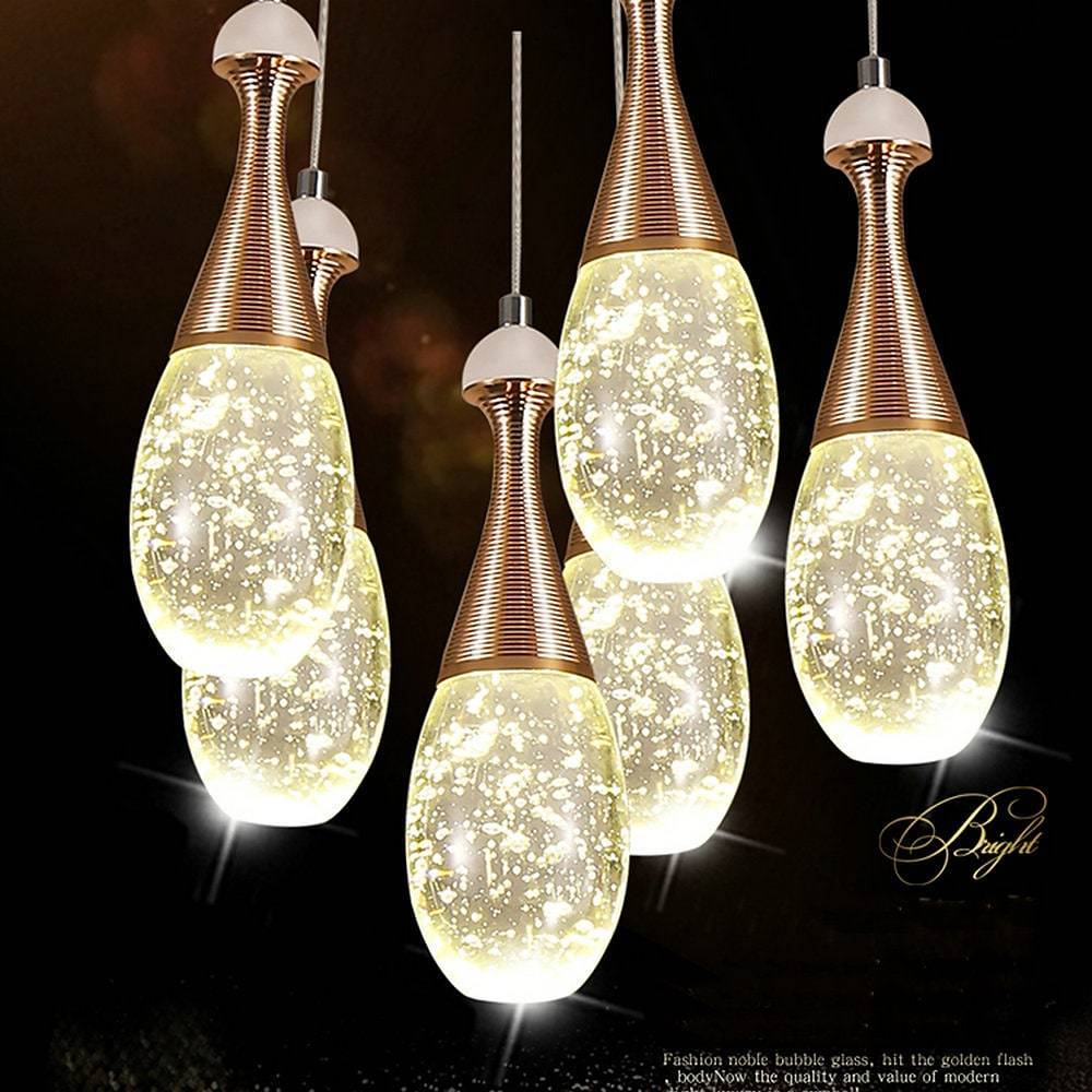 12'' LED 6-Light Mini Style Chandelier Modern Globe Metal Crystal Mini Crystal Island Lights