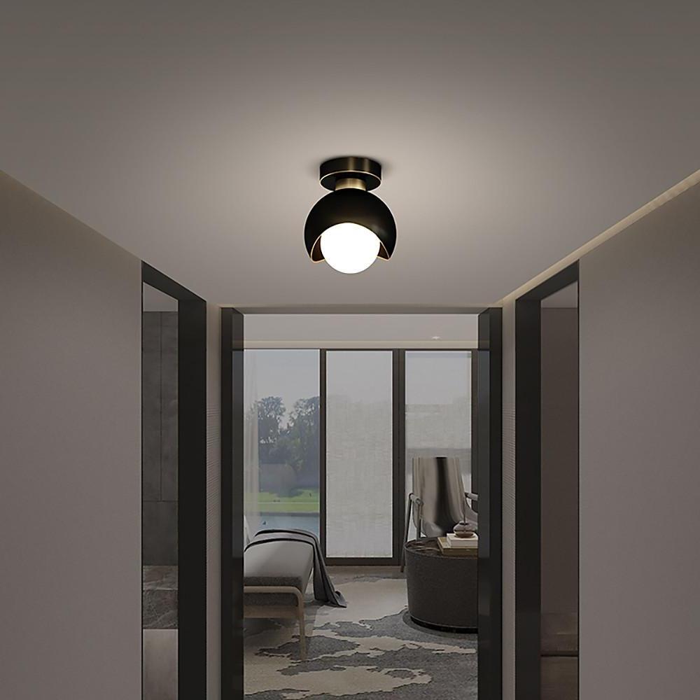 6'' LED 1 - Light Globe Small Flush Mount Light Nordic Copper Ceiling Light