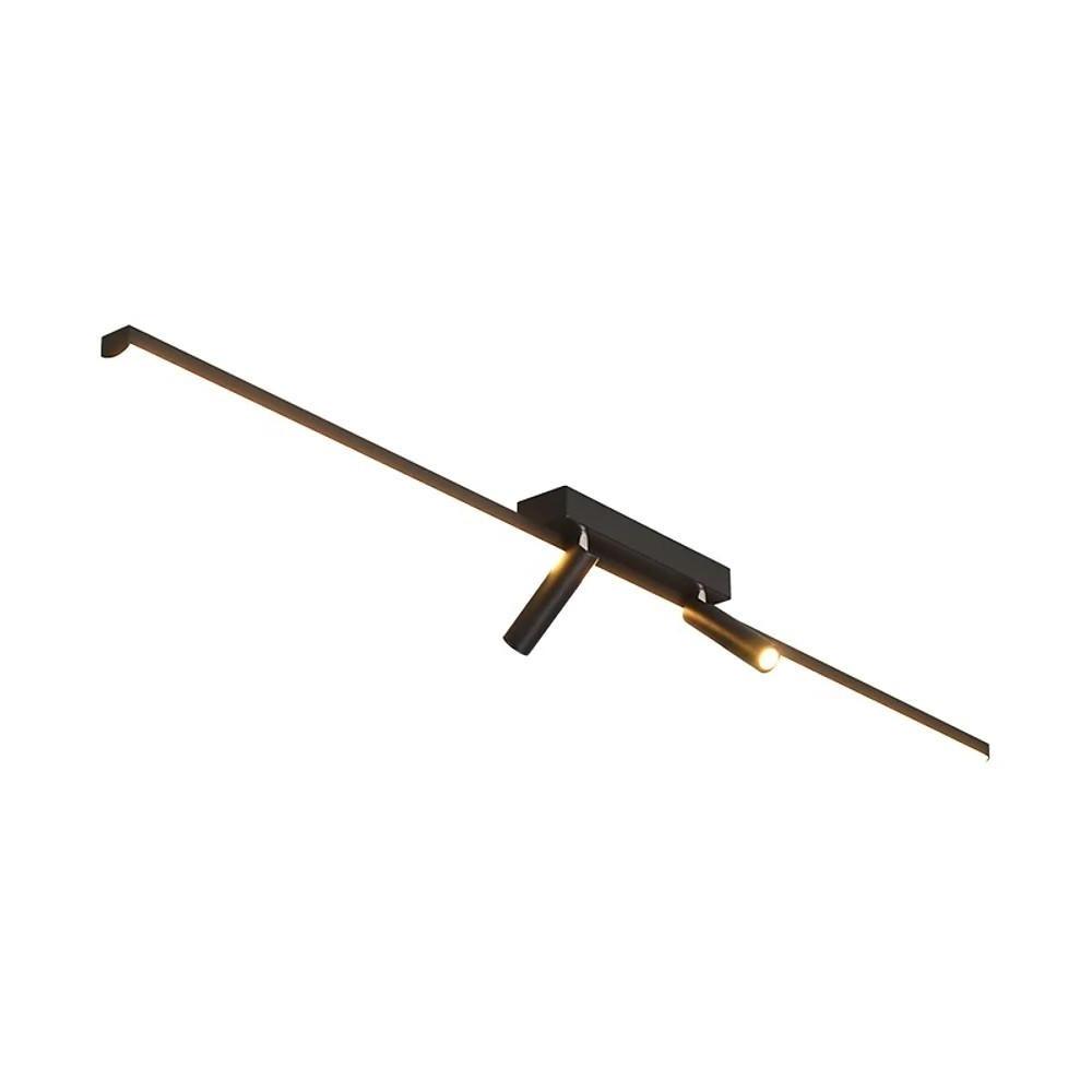 Unique 2 - Spotlights Black Linear Semi - Flush Mount Ceiling LED Light