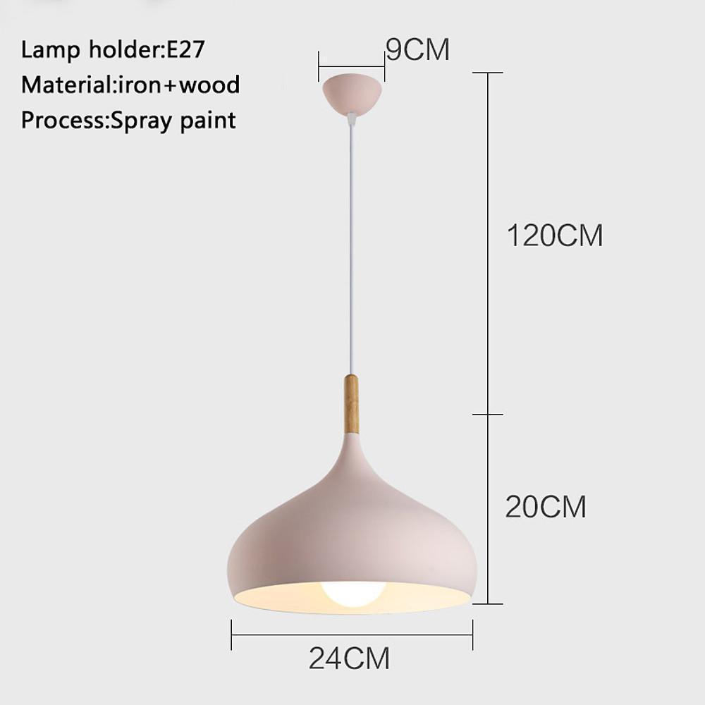 Decorative Cone Pendant Light Metal Wood Island Kitchen Pendant Lighting
