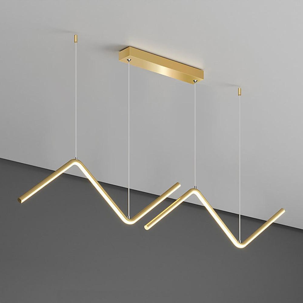 LED 2 - Light Line Design Dimmable Pendant Light Modern Wave Shaped Kitchen Lighting Dining Room Lighting Nordic Minimalist Island Lights
