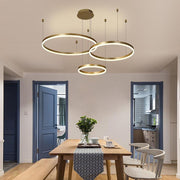3 - Ring Modern Gold/Coffee Electroplated Dining Room Chandelier