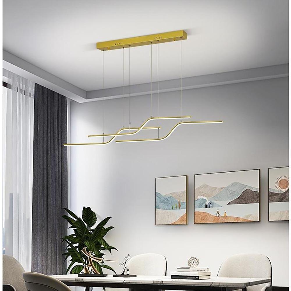 47'' LED 3-Light Single Design Chandelier Aluminum Acrylic Metal Stylish Modern Style Artistic Style Chandeliers-dazuma
