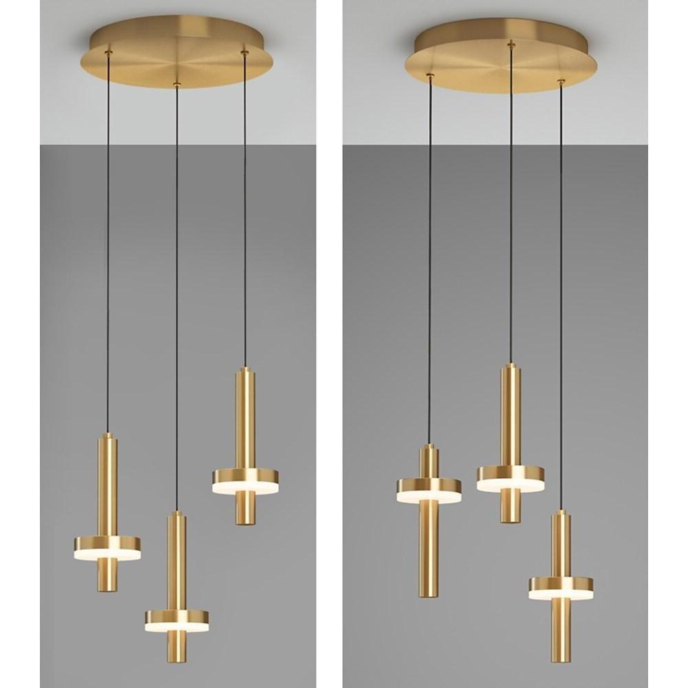 4'' LED 3-Light 1-Light Single Design Pendant Light Nordic Style LED Wood Bamboo Copper Island Lights