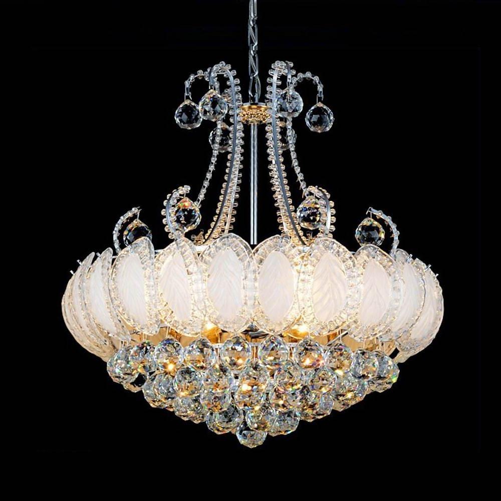 8 - light Modern Gold/Silver Vintage Crystal Chandeliers For Living Room