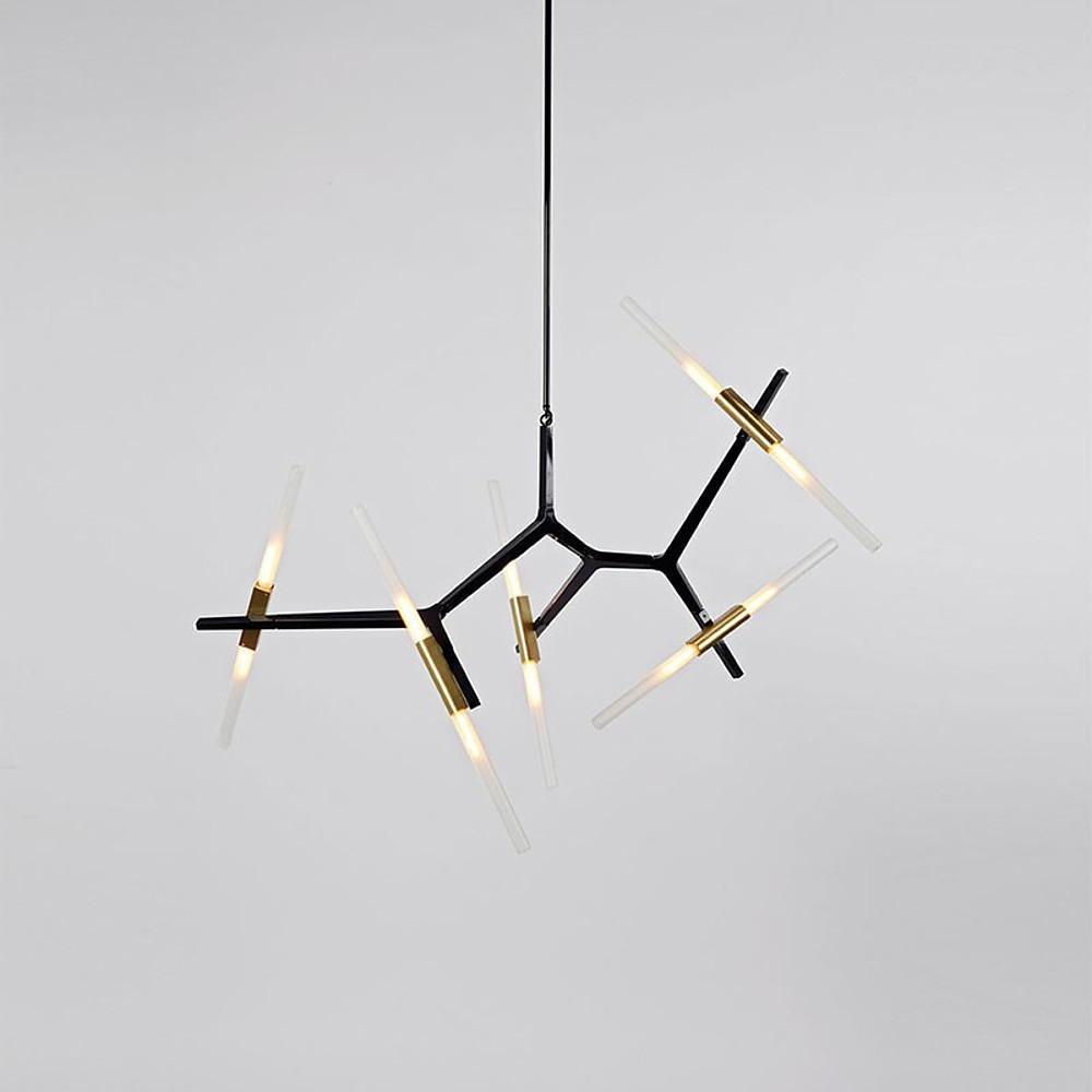 47'' LED 10-Light Lantern Desgin Chandelier Modern Metal Glass Chandeliers