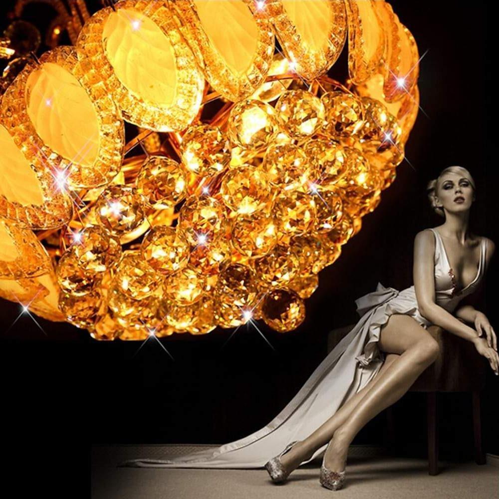 8 - light Modern Gold/Silver Vintage Crystal Chandeliers For Living Room