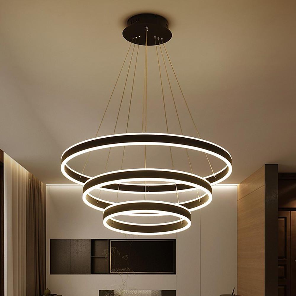 31'' LED 3-Light Circle Design Pendant Light Nordic Style Modern Aluminum Acrylic-dazuma