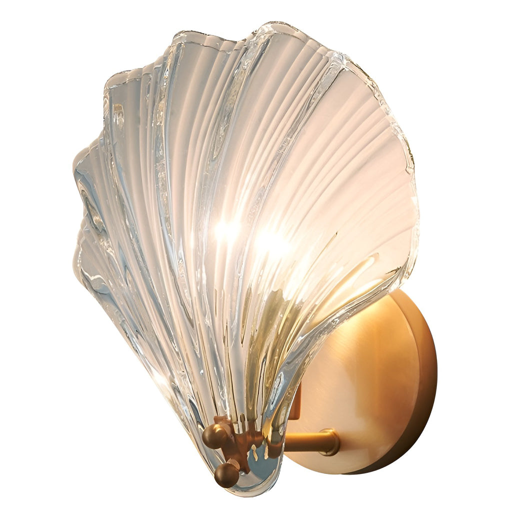 Transform your home with seashell-shaped glass wall lamp elegant LED home lighting, combining artistic design and energy-efficient LED.