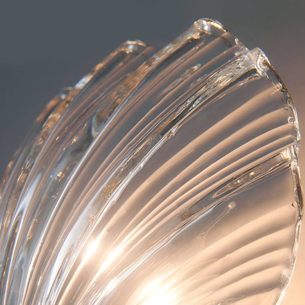 Add a touch of luxury with seashell-shaped glass wall lamp elegant LED home lighting, perfect for modern and chic interiors.