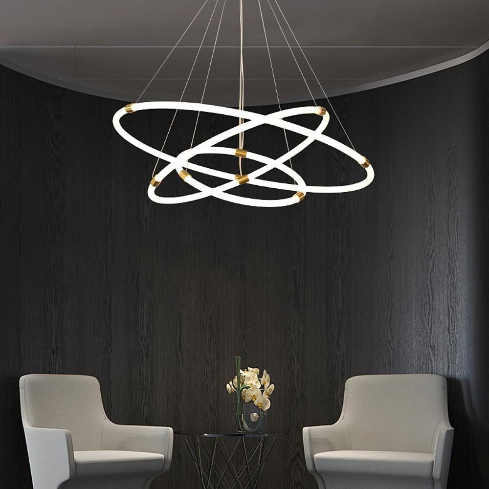 Surround Circle LED Chandelier: 2/3 - Light, 4000K, Acrylic