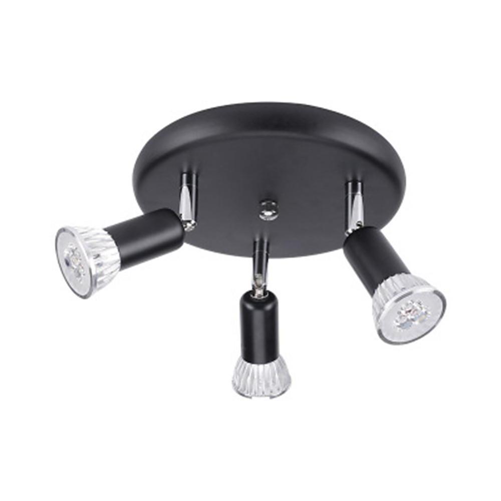 3 - Light Industrial Modern Metal Black Flush Mount Ceiling Light for Bedroom