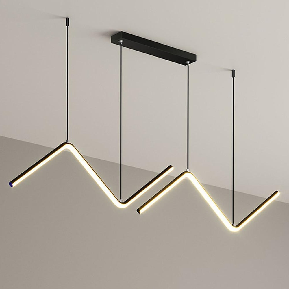 LED 2 - Light Line Design Dimmable Pendant Light Modern Wave Shaped Kitchen Lighting Dining Room Lighting Nordic Minimalist Island Lights