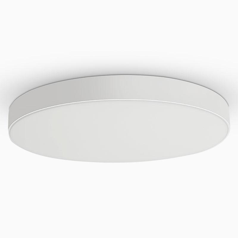 Simple flush mount ceiling light front view with slim round profile.