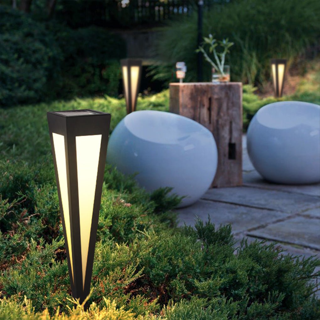 Adjustable RGB Solar LED Pathway Light Square Top & Conical Base ...