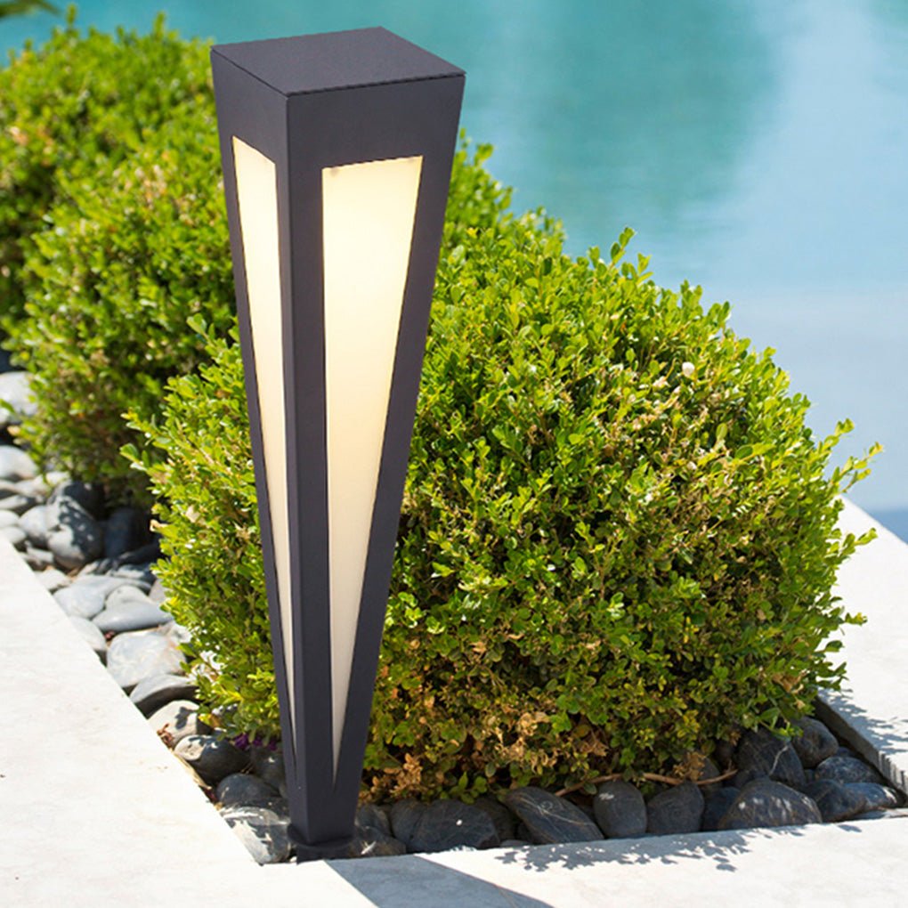 Adjustable RGB Solar LED Pathway Light Square Top & Conical Base Outdoor Lawn Lighting
