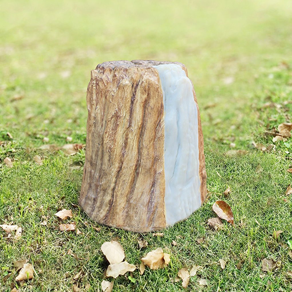 Realistic Tree Stump LED Outdoor Garden Lights - Cylindrical, Textured Design