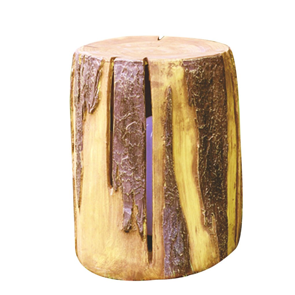 Realistic Tree Stump LED Outdoor Garden Lights - Cylindrical, Textured Design