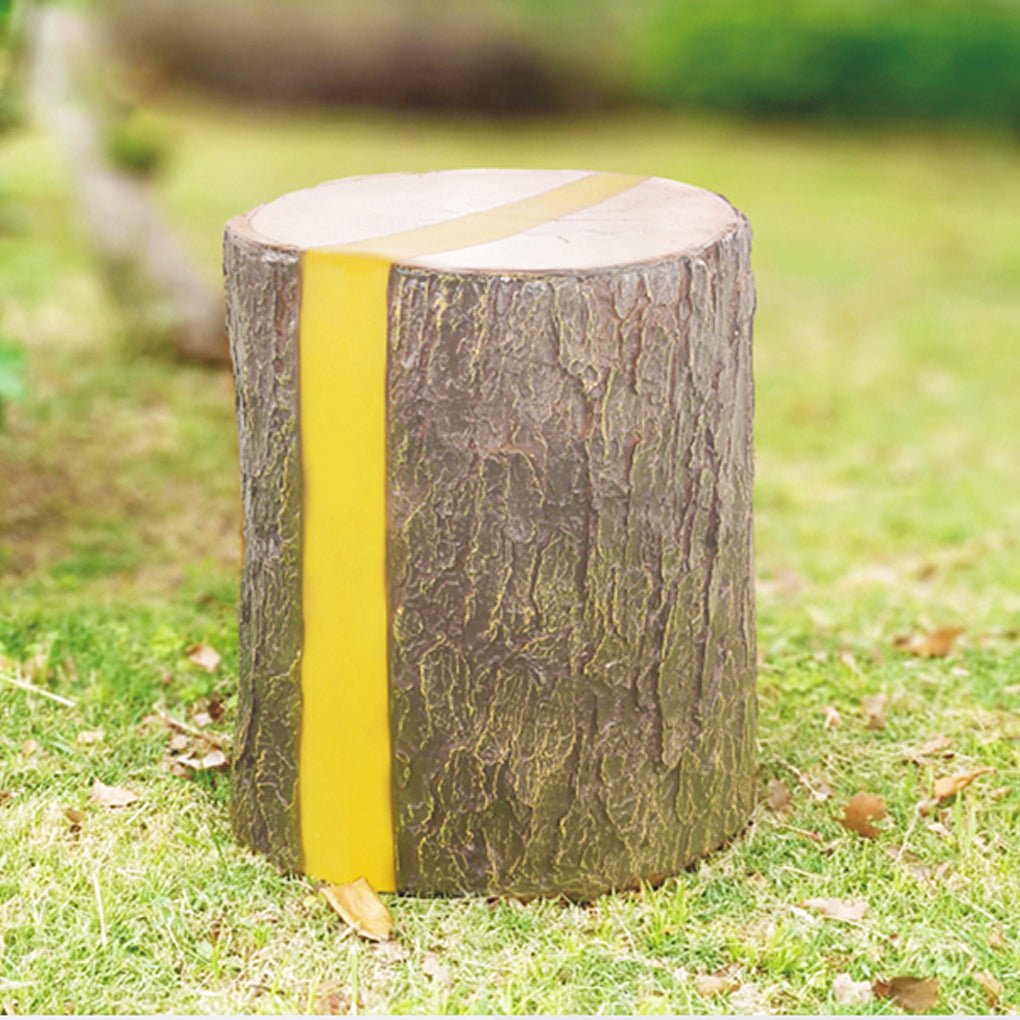 Realistic Tree Stump LED Outdoor Garden Lights - Cylindrical, Textured Design
