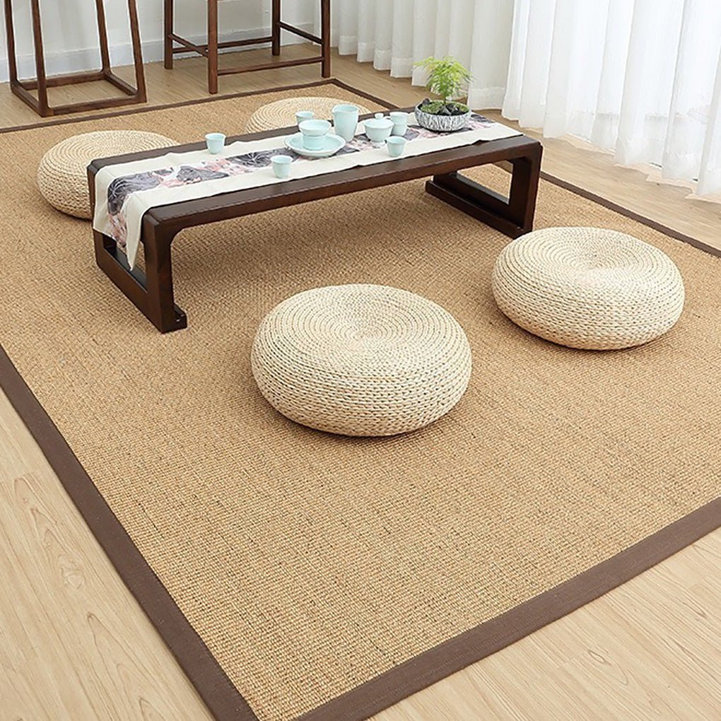 Sisal Hand Woven Straw Carpet Tea Table Mat Natural Farmhouse Area Rug