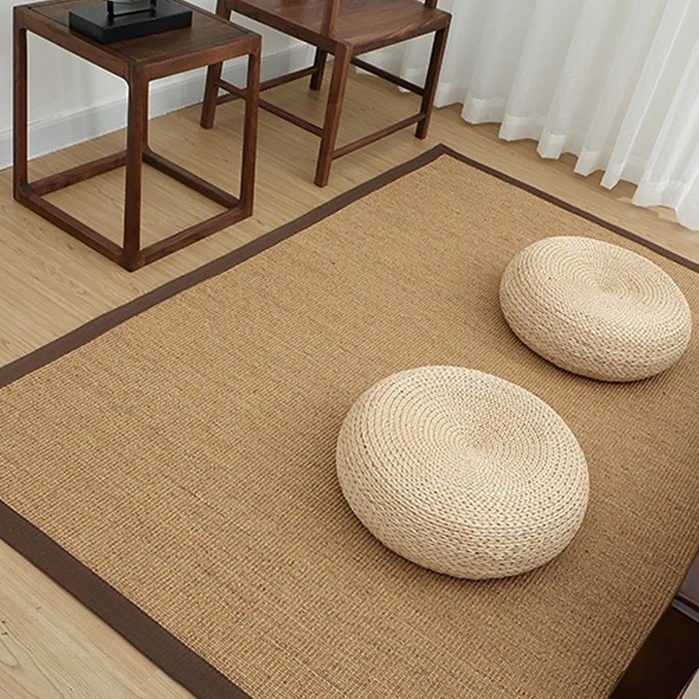 Sisal Hand Woven Straw Carpet Tea Table Mat Natural Farmhouse Area Rug