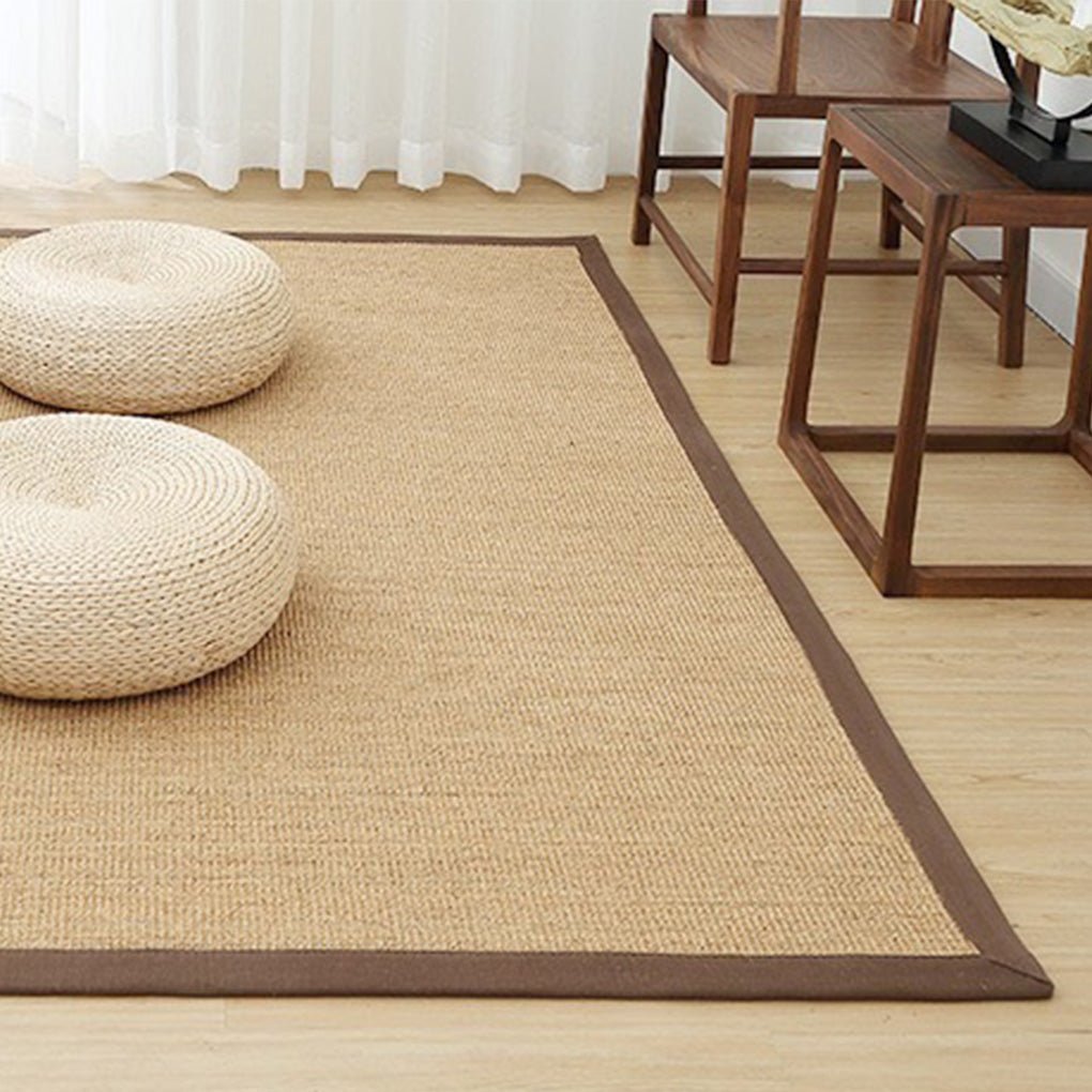 Sisal Hand Woven Straw Carpet Tea Table Mat Natural Farmhouse Area Rug