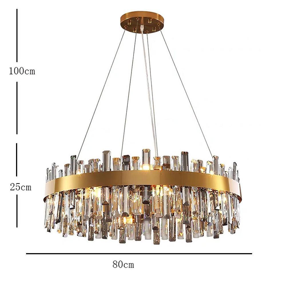 20'' LED 16 Bulbs 12 Bulbs 8-Light Lantern Desgin Chandelier Modern Stainless Steel Crystal Chandeliers