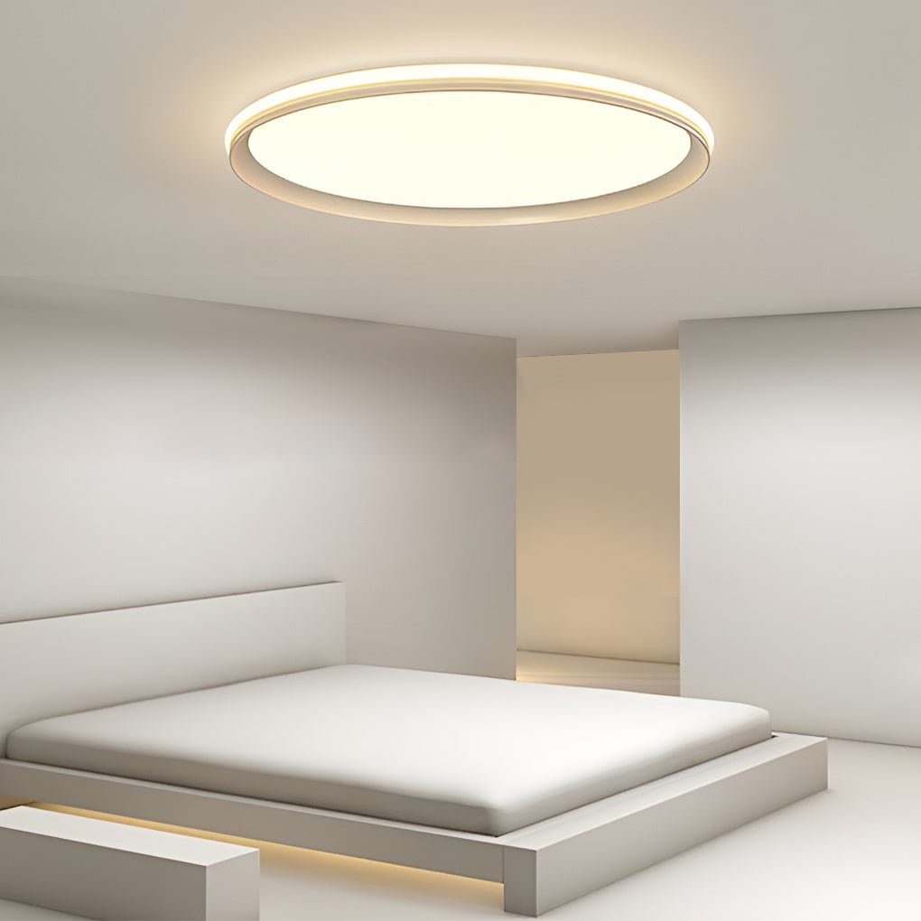 Slim ceiling light installed in a modern low-profile bedroom ceiling.