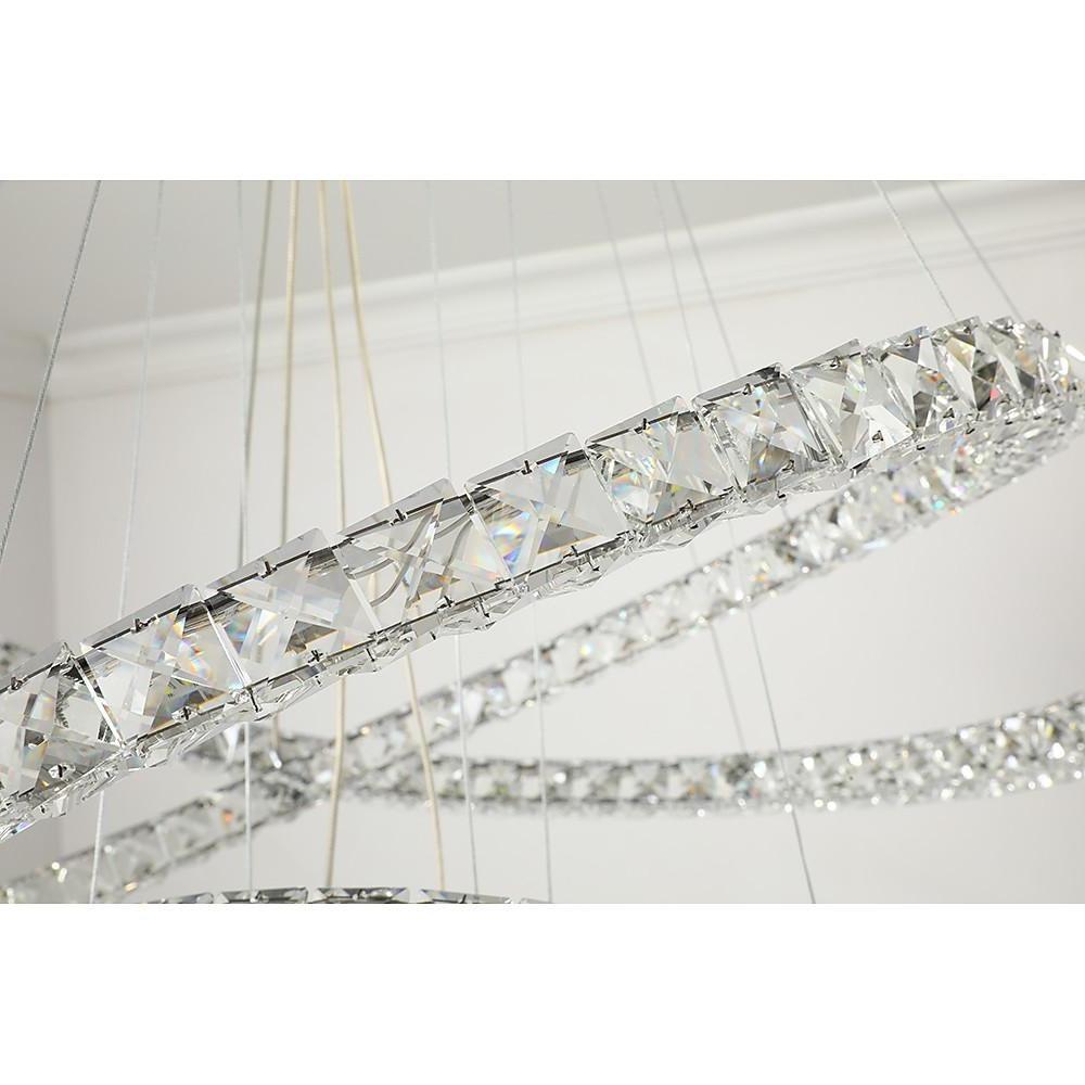 3/4 - Light LED Tiered Chandelier LED Crystal Ring Hanging Pendant Light