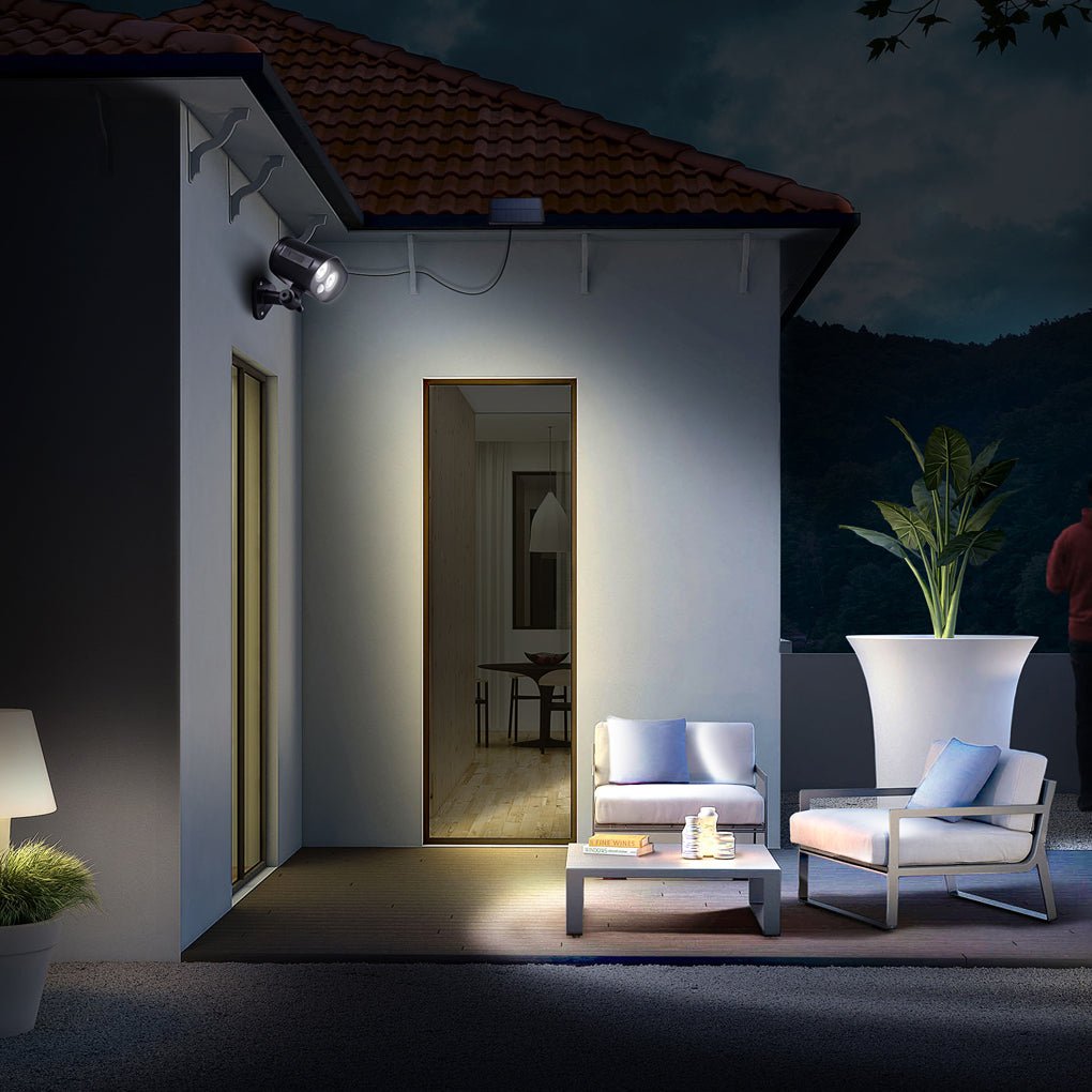 Solar Adjustable LED Outdoor Wall Lamp Wall Sconces Lighting Flood Light - Dazuma