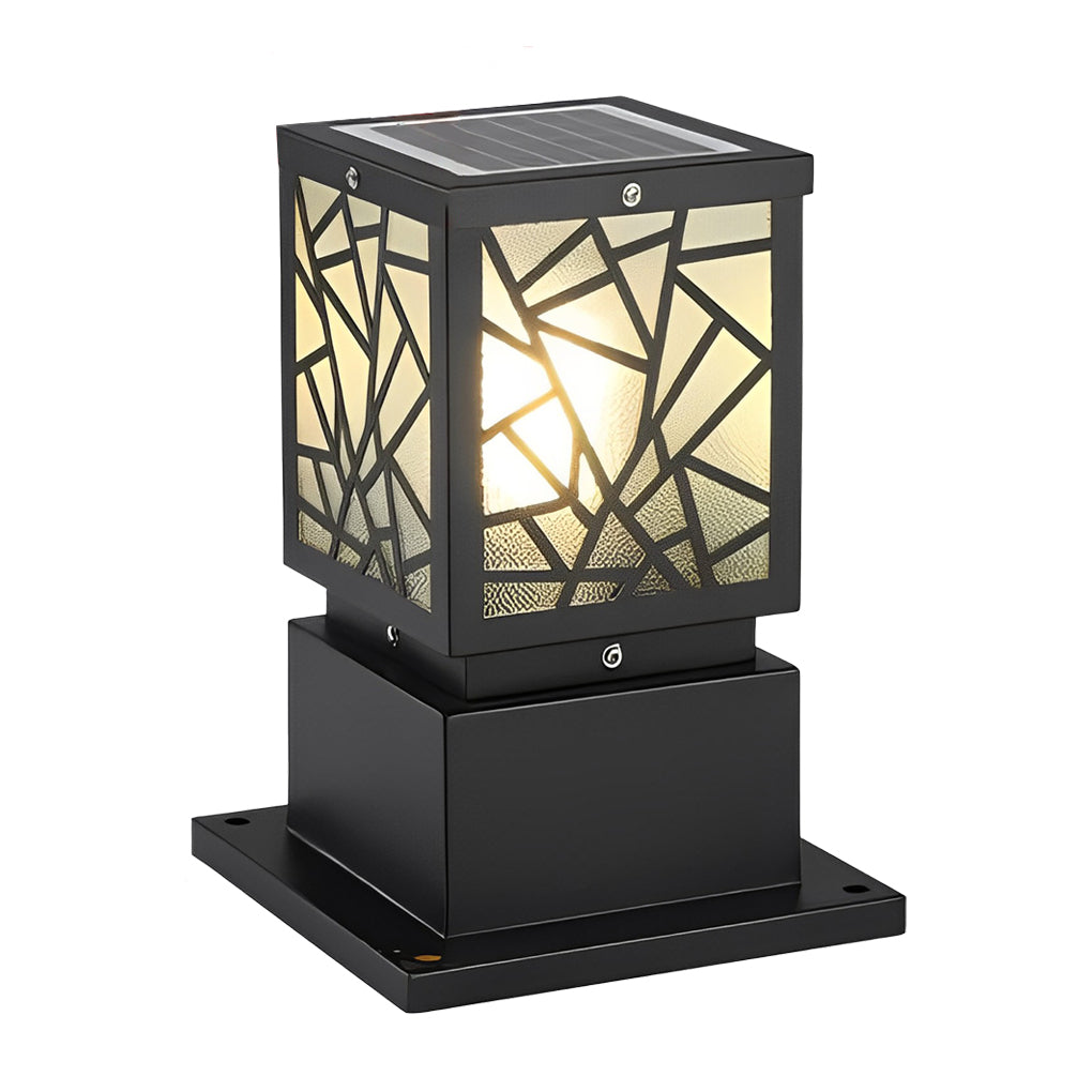 Solar bollard path lights with side view showing depth and light diffusion.