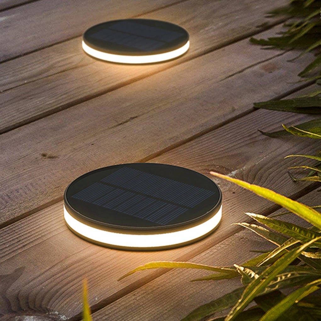 Round Solar LED Recessed Outdoor Stair Lights Deck Step Lighting Stairway Light Fixture Waterproof Decking Lights Garden Lights - Dazuma