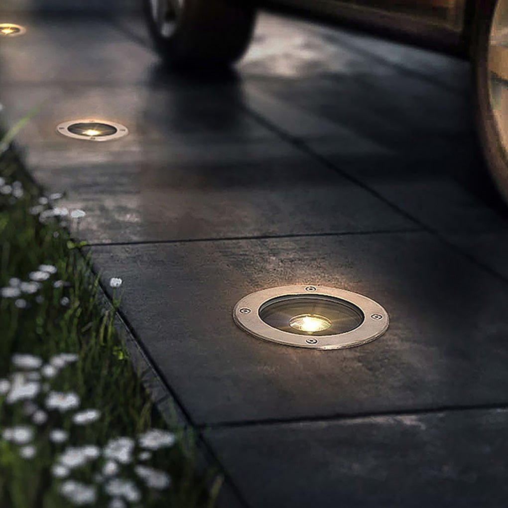 LED Waterproof Ground Dish Lights with Solar Top and Side Emitting Design